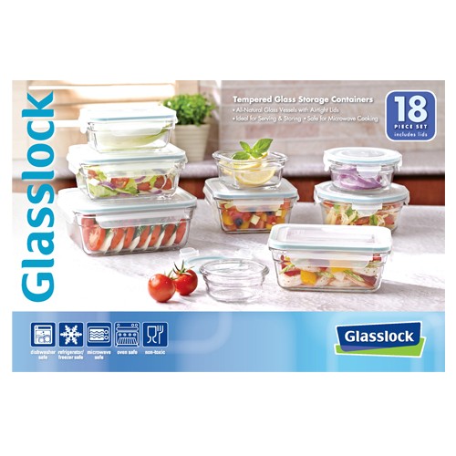 11292 - 18pc Glasslock Oven Safe Box Set - Glasslock USA