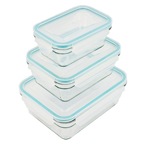 Cook Works Rectangle 2.4-Cup 6-Piece Glass Food Storage 6-Piece