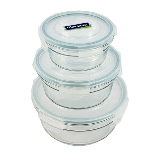 Superior Glass Round Kitchen Storage Containers - 6 Pc Set - Lodging Kit  Company