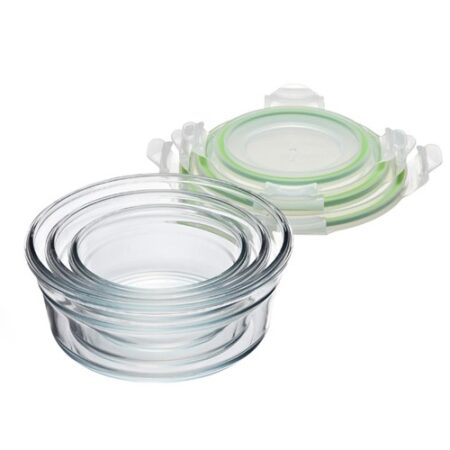 Vallo Large Glass Food Storage Containers with Snap Lock Lids for